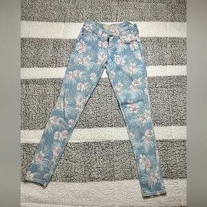 Old Navy The Rockstar Mid Rise Floral Print Denim Jeans Size 2